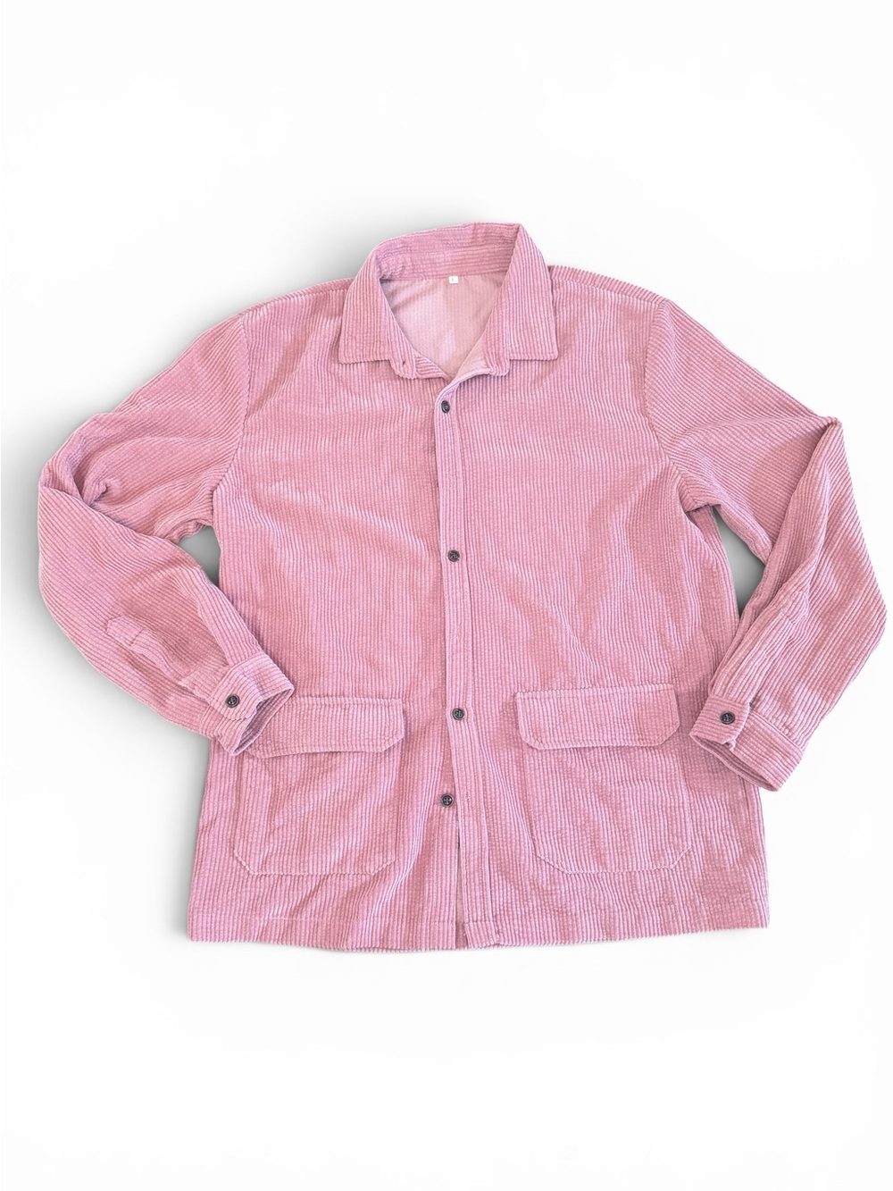 Pink Corduroy Button-Front Jacket/Overshirt